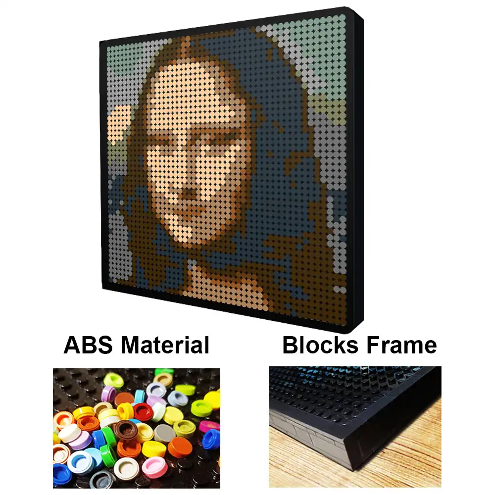 世界的に有名な傑作絵画モナリザモザイクアートの絵のビルディングブロックdiyの壁の装飾レンガのおもちゃ ブロック Aliexpress