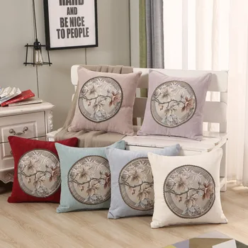

Luxury European Embroidery Flower Series Sofa Cushion Cover Home Decoration Housewarming Gift Car Throw Pillow Cover