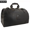 MUNUKI Vintage luggage bag Crazy Horse Genuine Leather Travel bag  men Leather duffle bag Large Weekend Bag Tote Big ► Photo 1/6