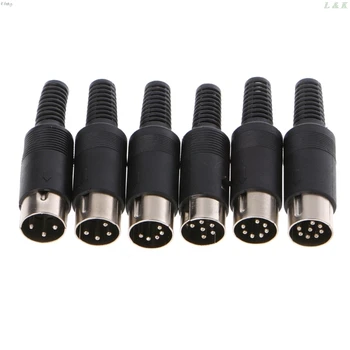 

1Pc Male DIN Plug Socket Connector 3/4/5/6/7/8 PIN Chassis Cable Mount L29K