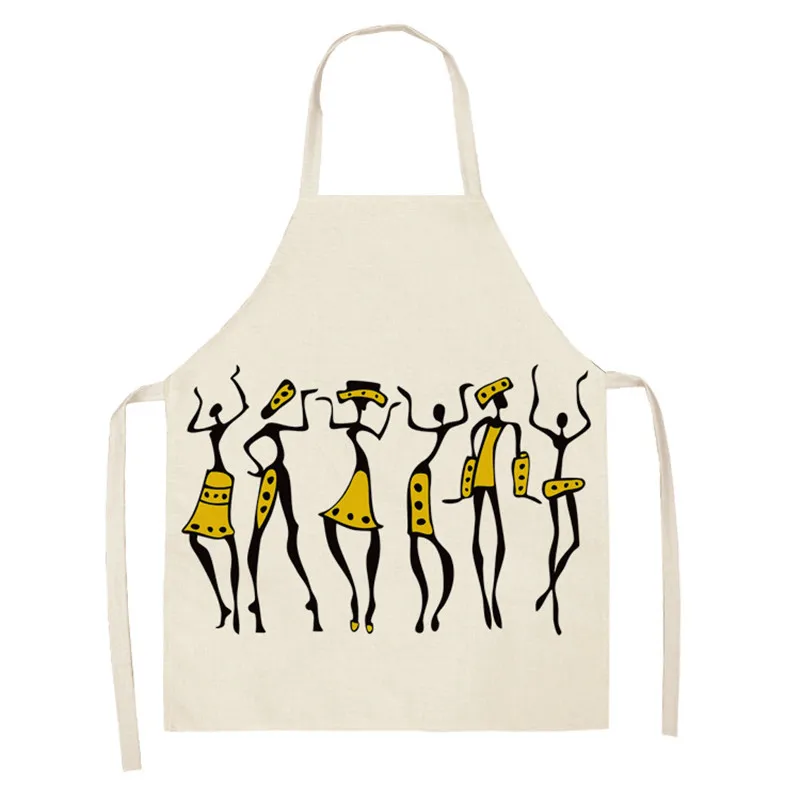Indigenous People Pattern Aprons Kitchen Aprons for Women Home Decor Cotton Linen Sleeveless Apron Cooking Baking Waist Bib