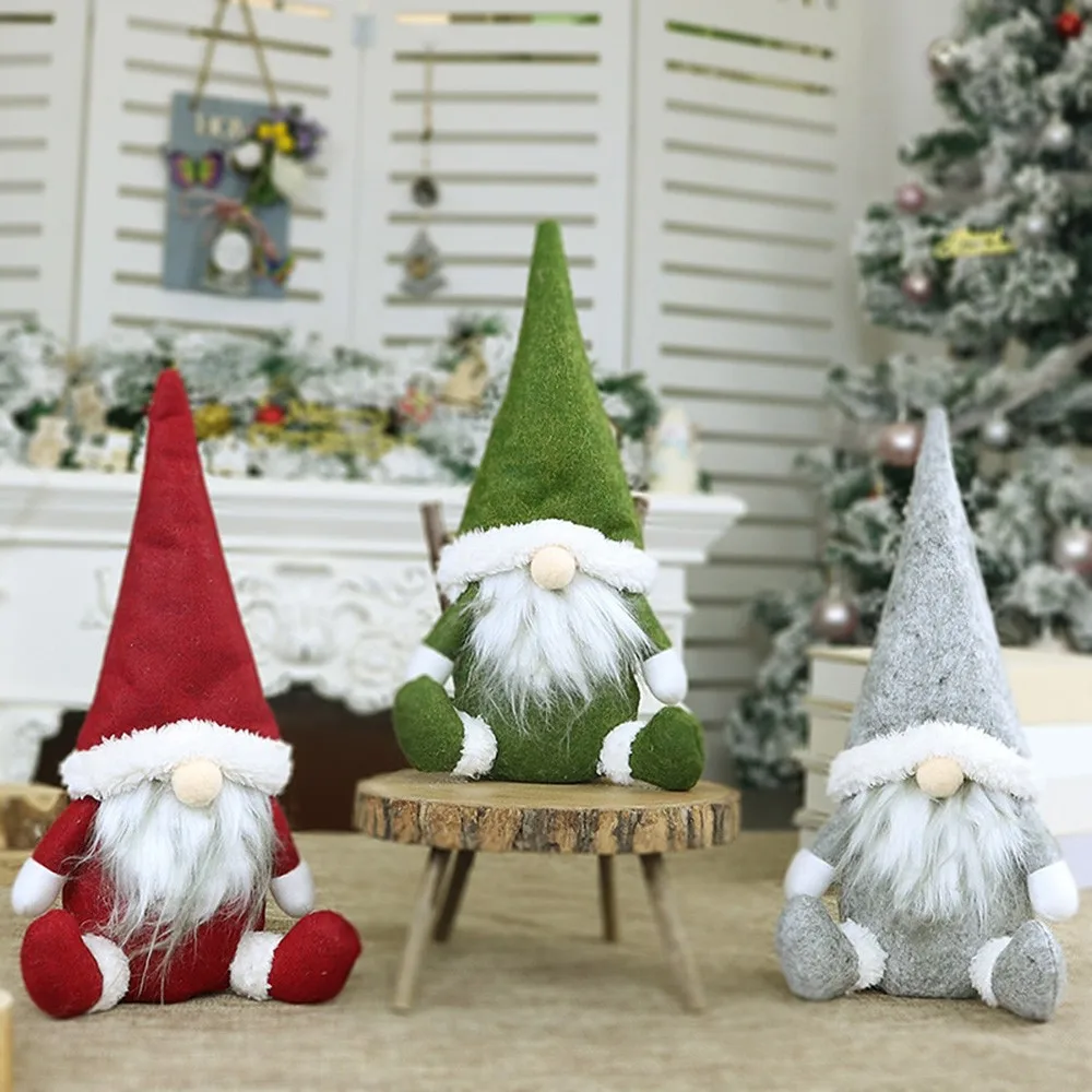 

Christmas Doll Gift Handmade Swedish Stuffed Toy Santa Doll Nordic Nisse Sockerbit Dwarf Elf Home Ornaments Christmas Santa