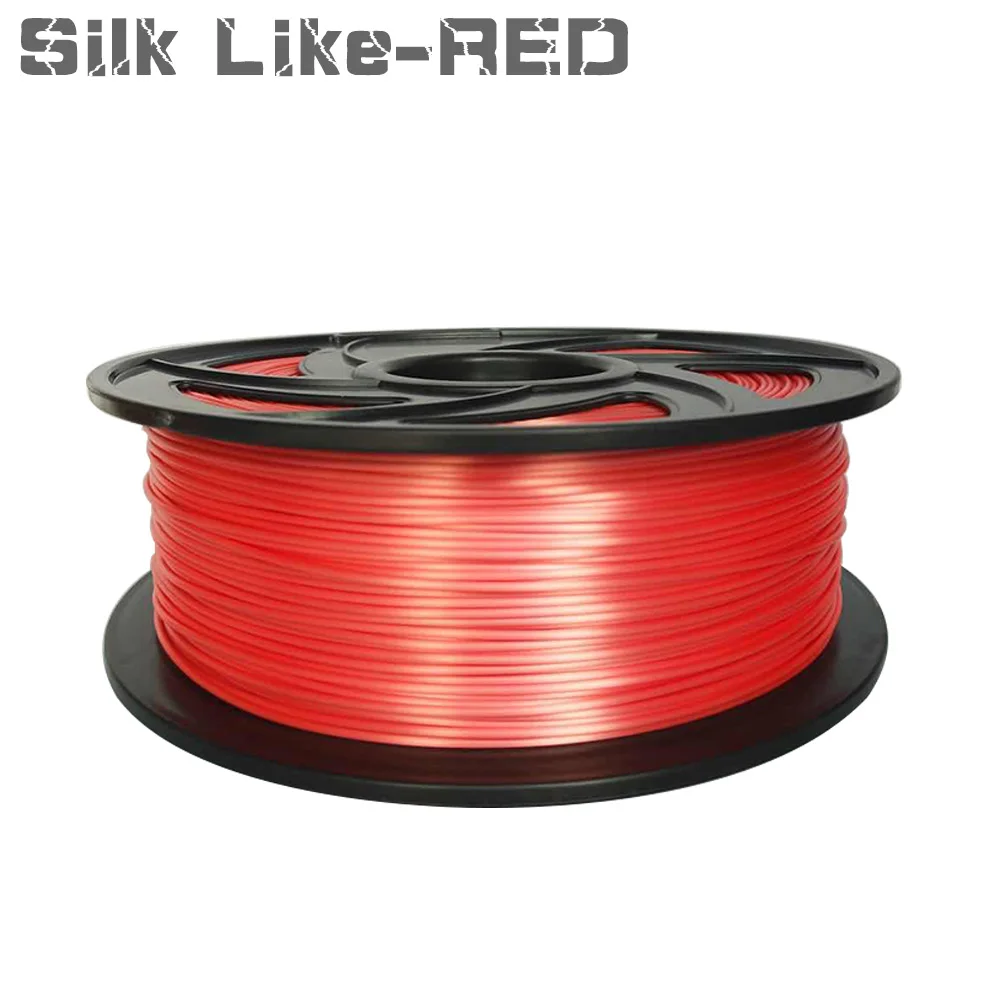 Нить для 3d принтера CREOZONE 1,75 мм 1 кг PLA ABS Нейлон Дерево TPU PETG Carbon ASA PP PC 3D пластиковая печатная нить из России - Цвет: New-Silk-Like-Red