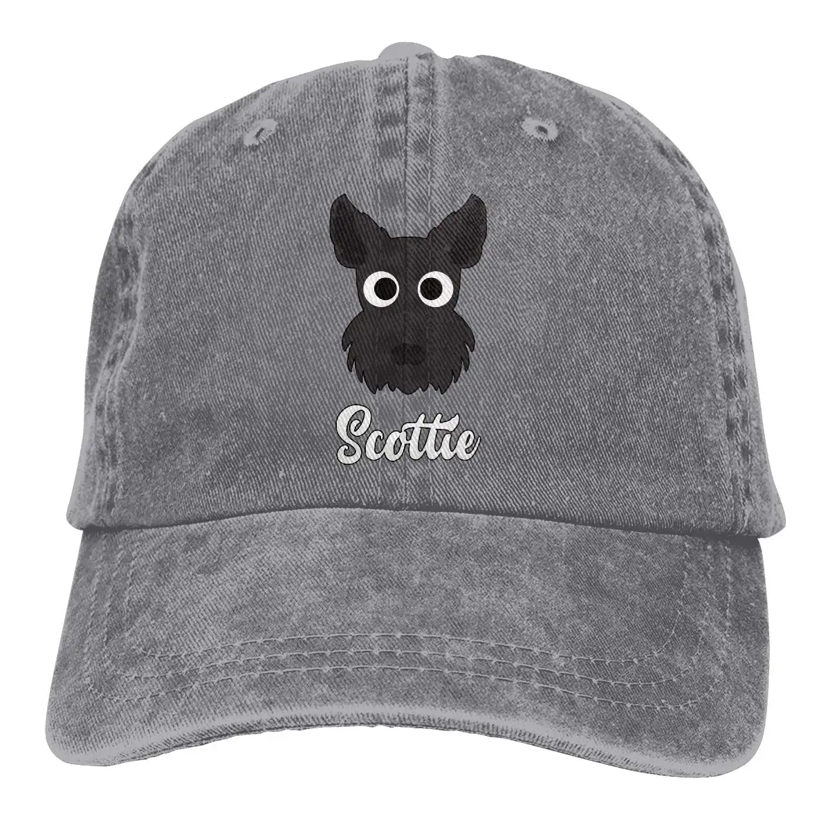 Scottie собаки шотландский терьер мужчины женщины регулируемые бейсболки джинсовая ткань папа шляпы