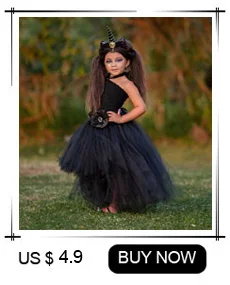 Maleficent Black Gown Tutu Dress with Deluxe Horns and Wings Girls Villain Fancy Dress Kids Halloween Cosplay Witch Costume