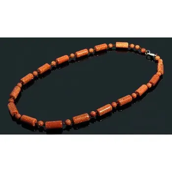 

Beads cylindrical-balls from aventurine, 47 cm