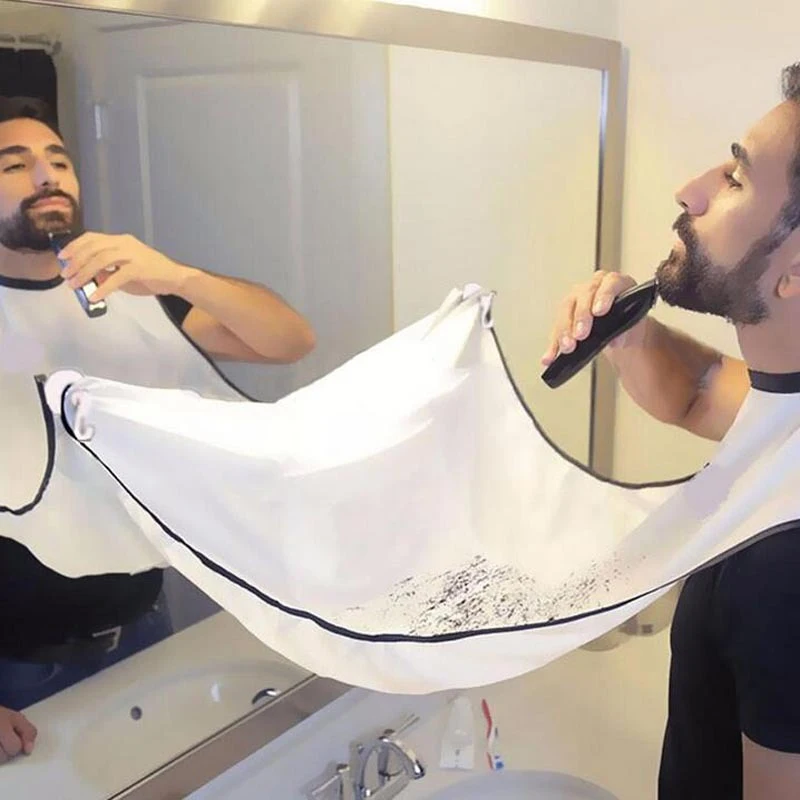 1-3 Beard Catcher Cape Bib Mirror Suction Cup Apron Hair Shave Beard Catcher Clean Care Waterproof Floral Cloth With Two Suctio