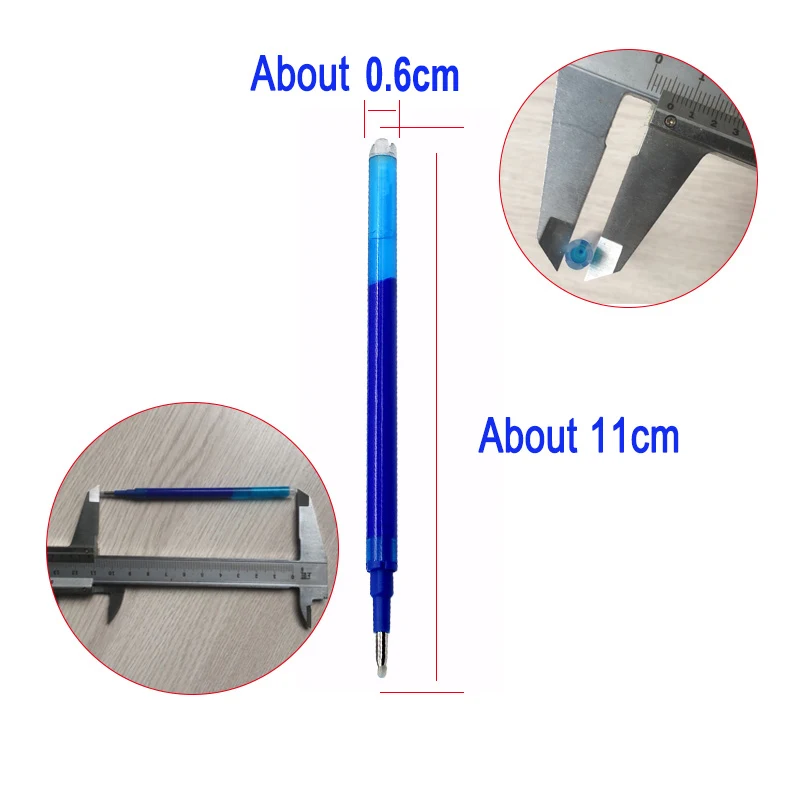 0.7mm 0.5mm Tip Retractable Erasable Gel Pen Refill Large Capacity 8 Color Ink Cartridge Rods Washable Handle Writing Stationery