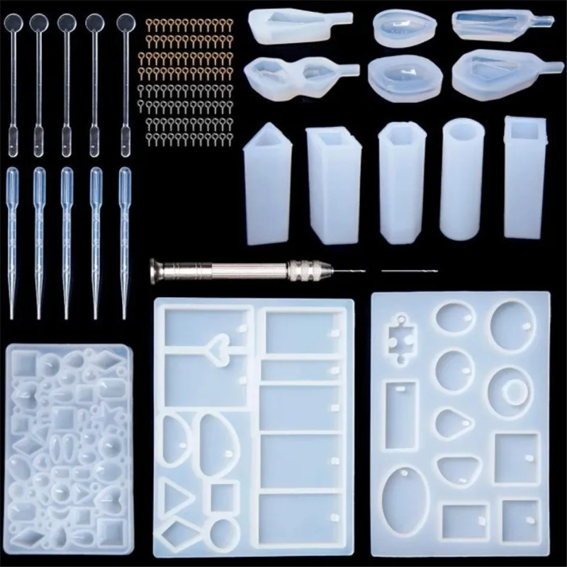

1 Set Mirror Epoxy Resin Molds Package Baking Gadget Silicone Mold For Resin DIY Jewelry Making Tools эпоксидная смола