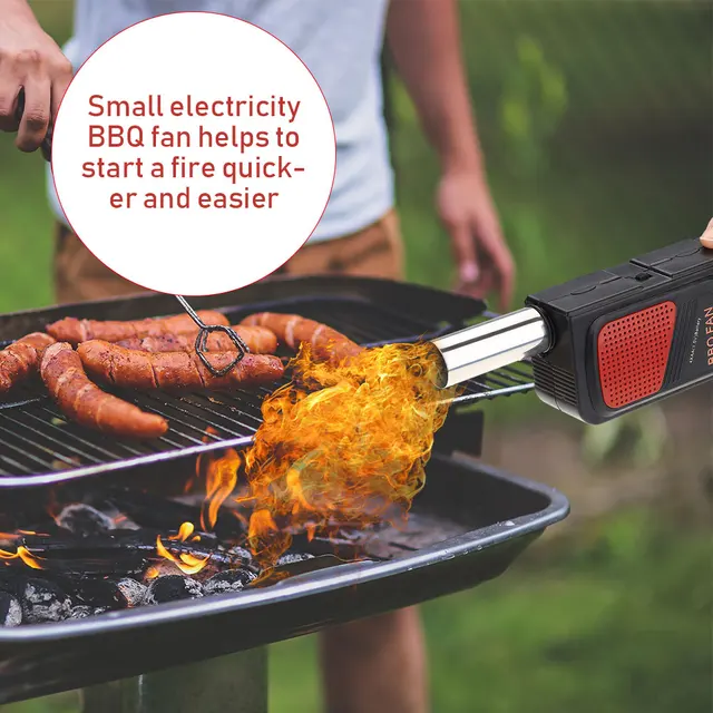 Hordozható Kézi Elektromos Bbq Ventilátor Légfúvó Kültéri Kemping Barbecue Piknik Főző Kályha Szerszám Hajszárító - Image 5