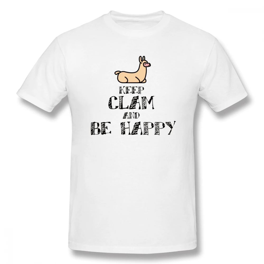 

2019 Keep Clam And Be Happy Men's Basic Short Sleeve T-Shirt 3D Print t shirt Cotton Funny men's t shirts fashion 2019