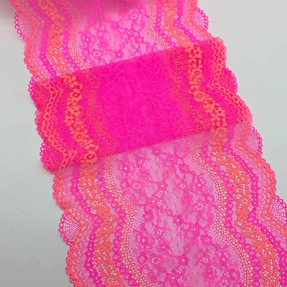 3y/lot 2 colors 24cm Stretch Lace Fabric Pink 3