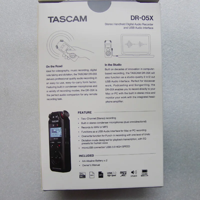 TASCAM DR05x новая версия профессиональный портативный цифровой диктофон ручка для