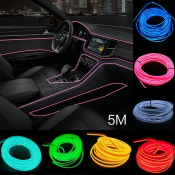 

3/5 Meters Interior Car Neon LED Cold Light Strip Decoration Auto Door Trim Lights Dashboard Refit For Chevrolet Car Accessories
