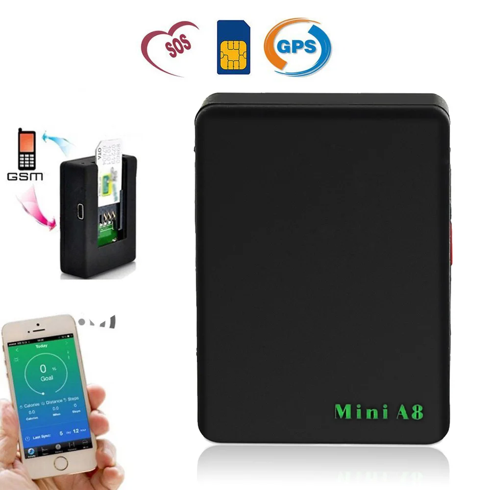 Глобальный локатор в реальном времени Авто детское мини-платье A8 GSM/GPRS/gps отслеживание автомобиля GSM трекер с кнопкой SOS