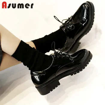 

ASUMER 2020 big size 44 women pumps round toe spring autumn square heel comfortable casual shoes ladies punk dress shoes