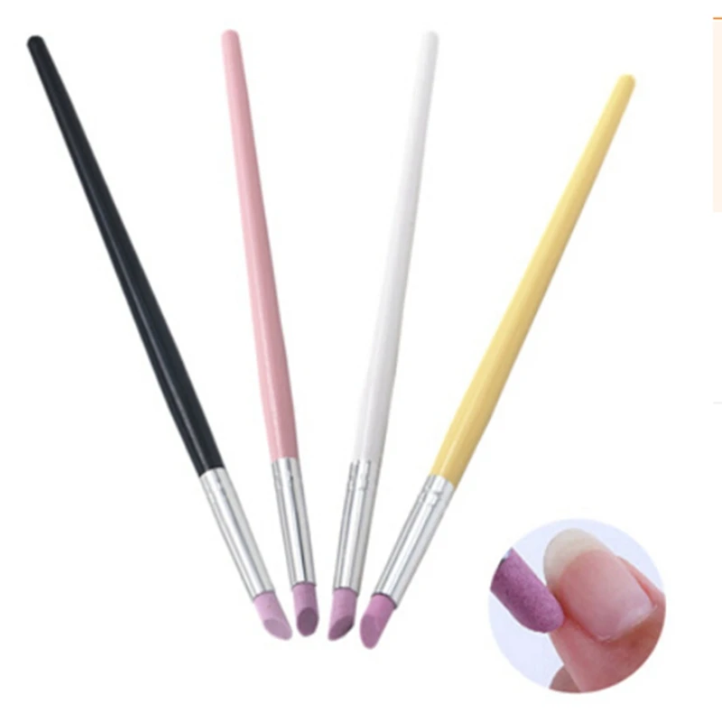 Розовая черная ручка для снятия кутикулы и кутикулы, 1 шт., для дизайна ногтей, белая, желтая ручка, толкатель из камня, пилочка, инструменты для маникюра, толкатель для кутикулы