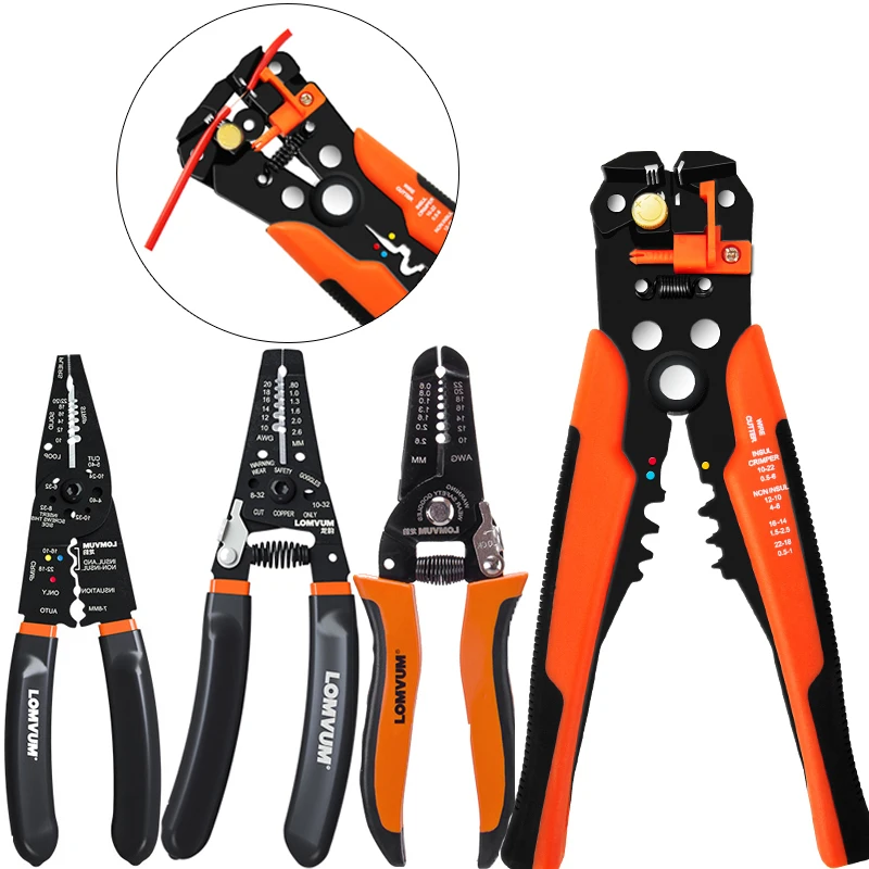 

LOMVUM Wire Stripper Camp Cable Cutter Automatic Wi Stripping Length Wire Cable Cutting Multi-functional Stripping Terminal