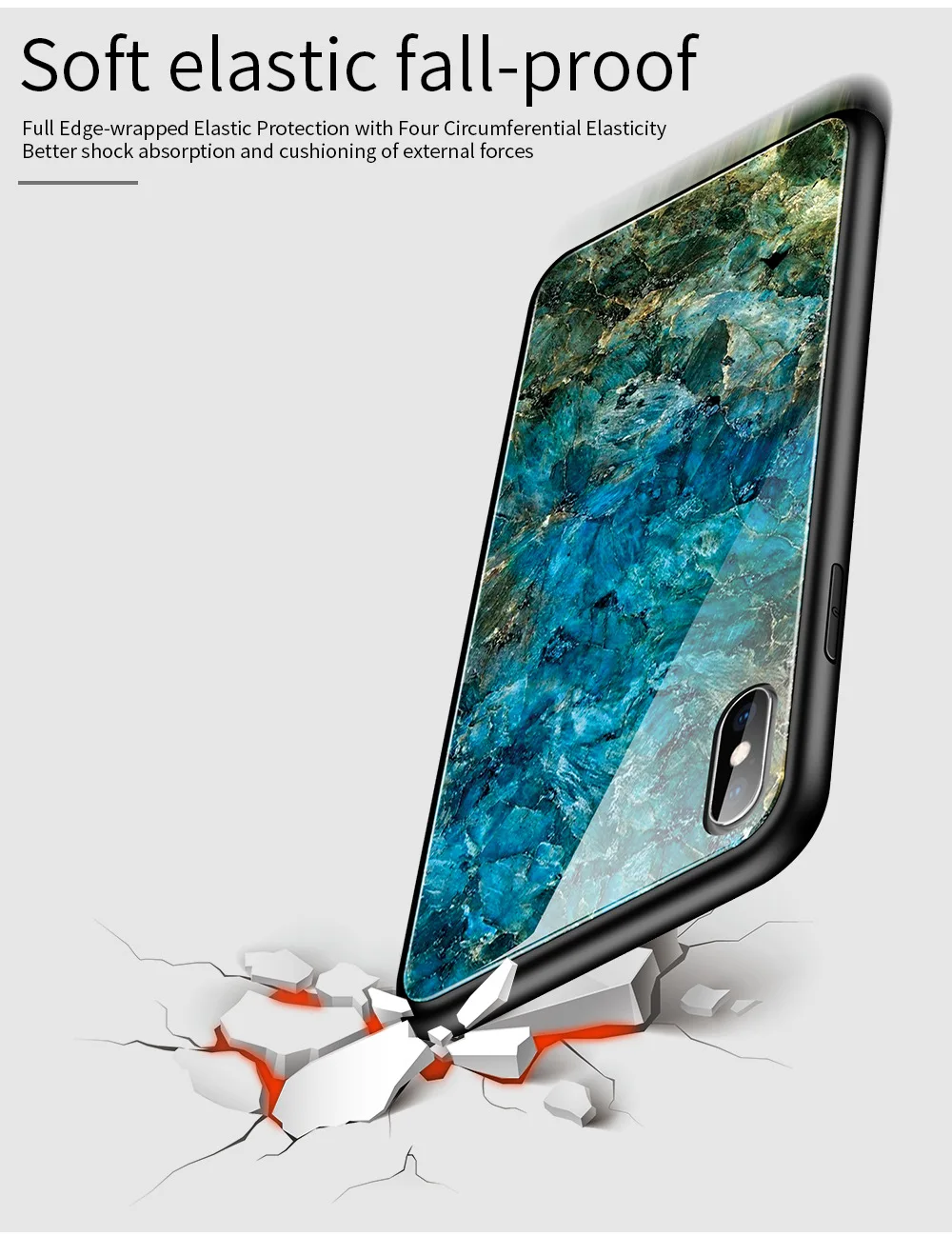 Градиентное закаленное стекло для iPhone XS Max XR X 8 7 6 6s Plus мраморная защитная задняя крышка для телефона чехол для iPhone 8