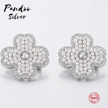 

Fashion Charm Sterling Silver Original 1:1 Copy, Deary Pearl Gentle And Feminine Romantic And Charming Earrings Women Luxury Jew