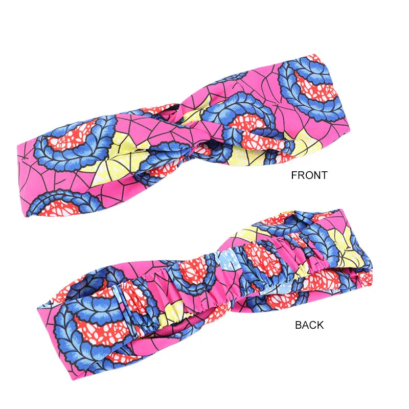 African Pattern Print Headband for Women Twist Style Headscarf Cross Turban Bandage Bandanas Bow HairBands Hair Accessories shein hair accessories