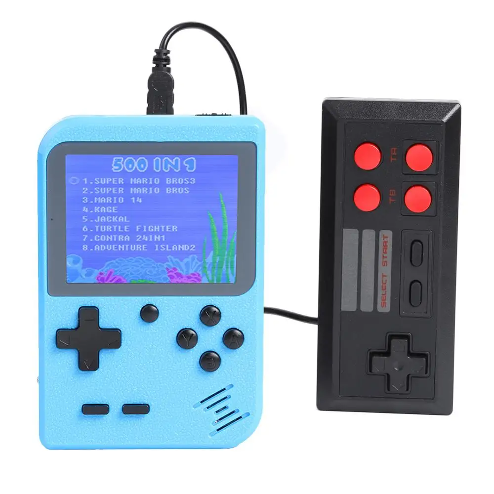 Blue with Gamepad GC26 видео игровая консоль Ретро Мини Портативный игровой плеер встроенный 500 Игры Поддержка ТВ выход для ребенка Ностальгический плеер - Цвет: Blue with Gamepad