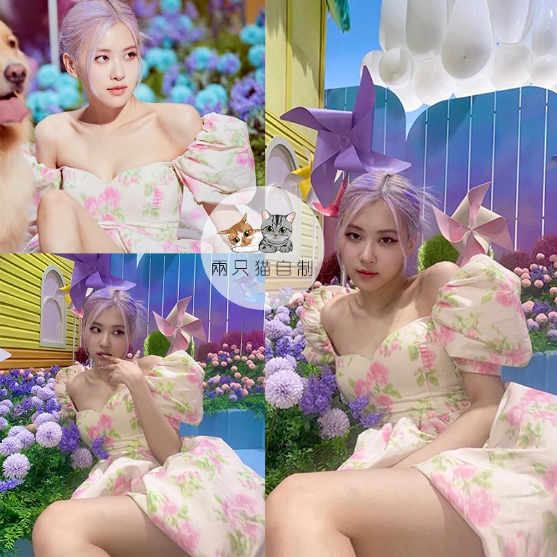 Женское длинное платье с пышными рукавами KPOP летнее коротким и длинным рукавом |
