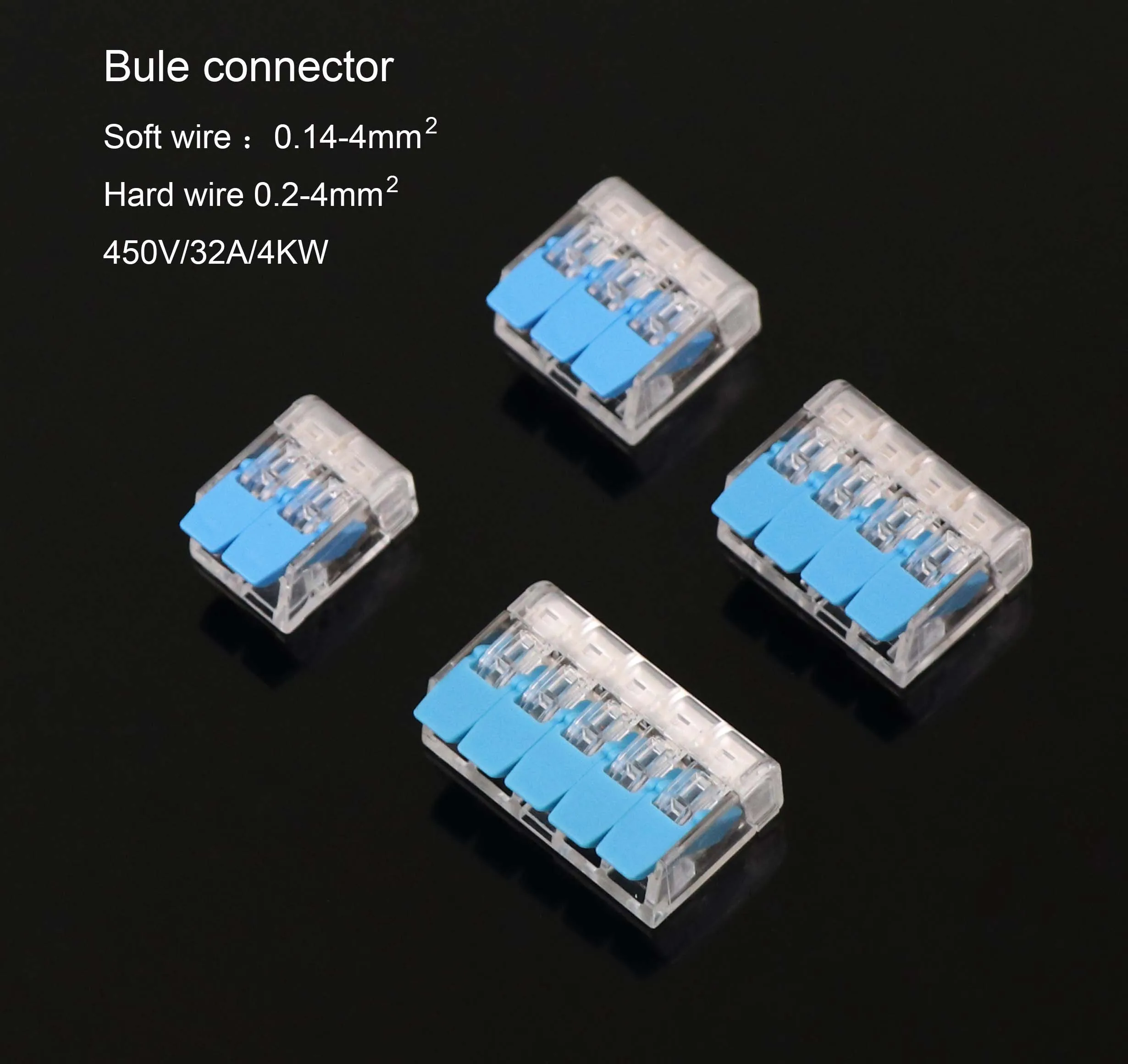 Разъем для провода 25/50/100 штук Мини Быстрый компактный Универсальный разъем клеммной колодки вставные разъемы для электрических проводов быстрая c - Цвет: Bule connector