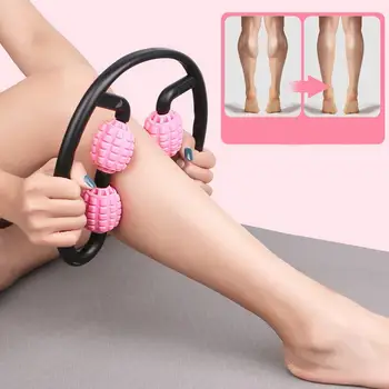 

4 Wheels U Shape Trigger Points Massage Roller Leg Neck Arm Muscle Relax Roller Massager Yoga Pilates Bodybuilding Equipment
