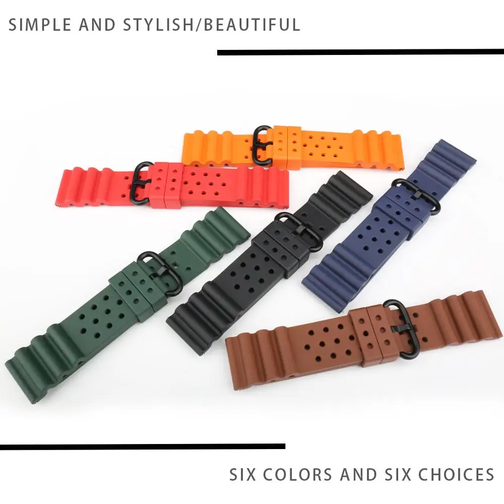 MAIKES Quality Fluorine Rubber Watchbands 20mm 22mm 24mm Quick Release Bar Sport Watch Band Suitable For Each Brand Watch Strap