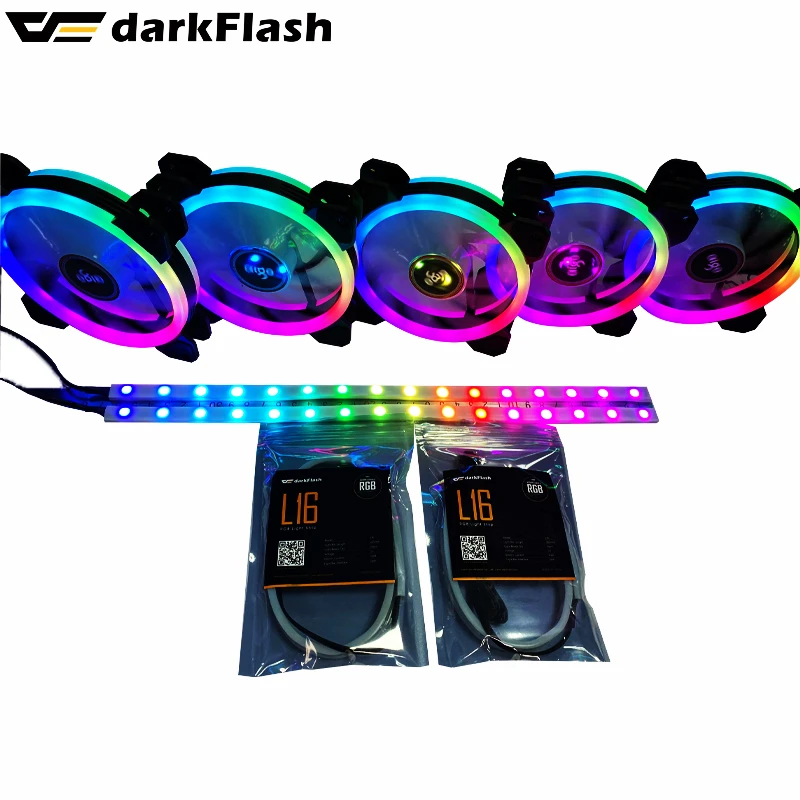 darkflash DR12 pro aura sync Computer Case Cooling ARGB Fan 120mm IR Remote  computer Cooler Cooling Case RGB Fan LED light bar