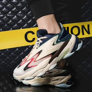 

Leather Casual Men's Shoes Mixed Colors Men Sneakers Platform Breathable Male Footwear Autumn Increase Board Youth Tide Shoes 44