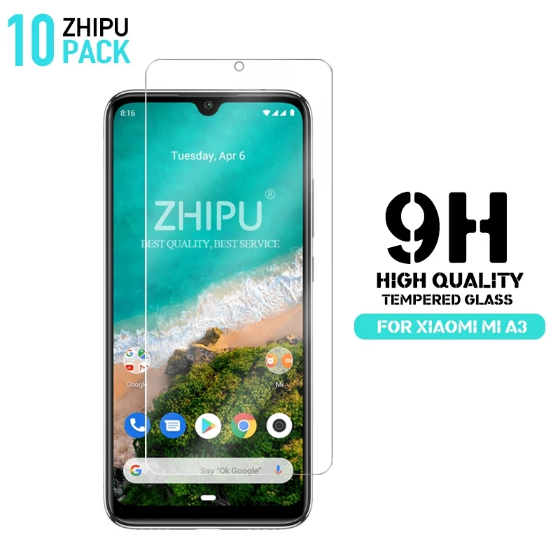 10 шт. закаленное стекло для Xiaomi Mi A3 MiA3 защита экрана 2.5D 9H защитная пленка |