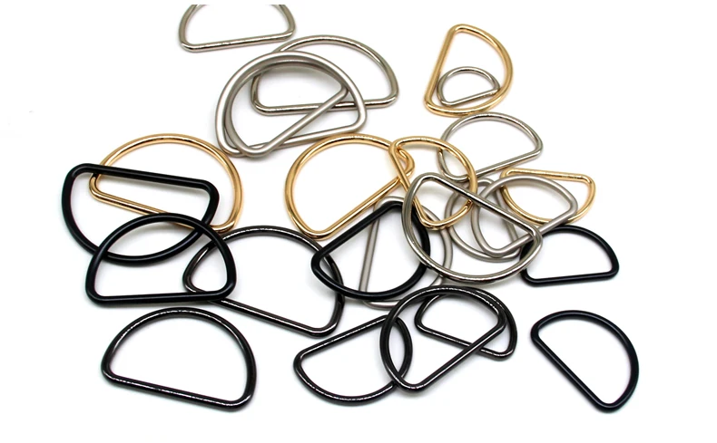 10pcs/lot half-rings Multi-Purpose Alloy Round D ring Handmade DIY Accessories for Luggage Belt Dog Leashes Handbag Shoes