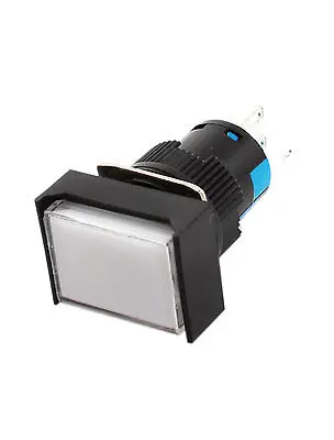 AC 220V 16mm панель SPDT мгновенный прямоугольник кнопочный переключатель w обжимные разъемы