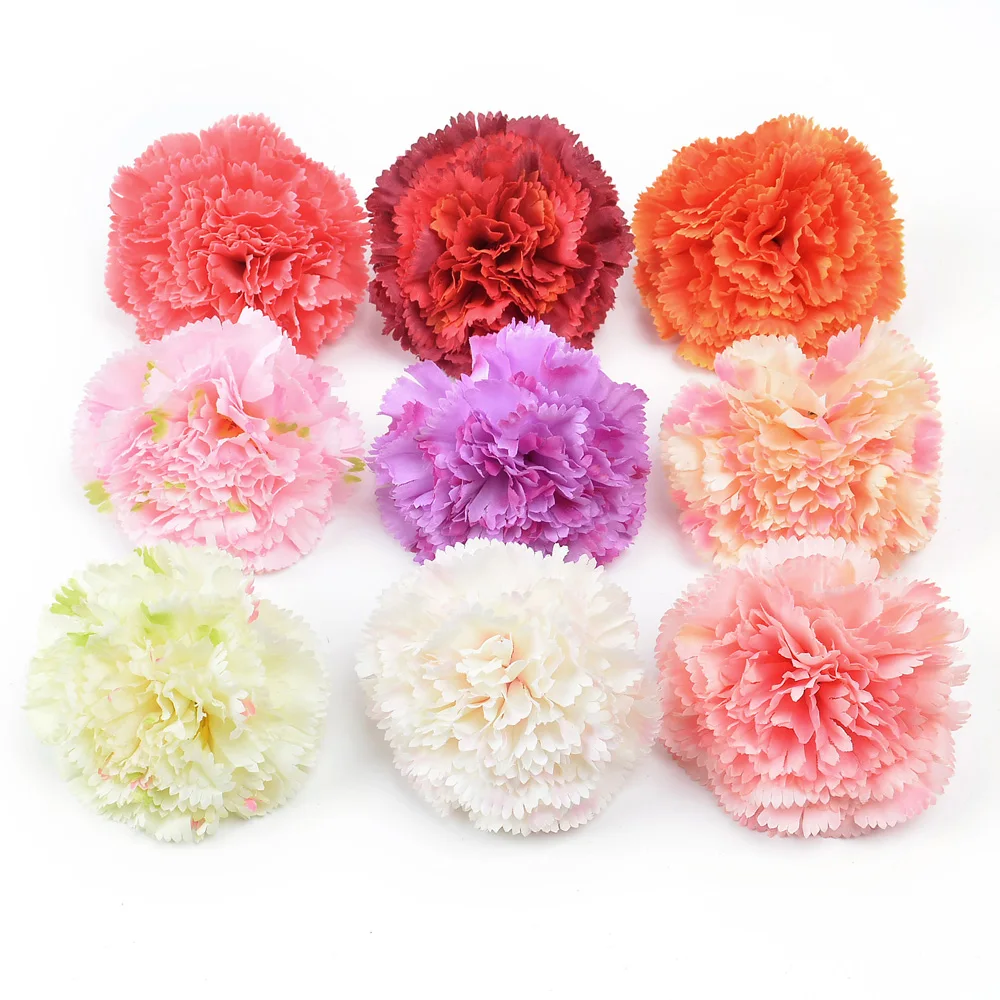 

1pcs new artificial flower 8.5CM silk carnation flower head wedding home party decoration DIY flower wall scrapbook gift box