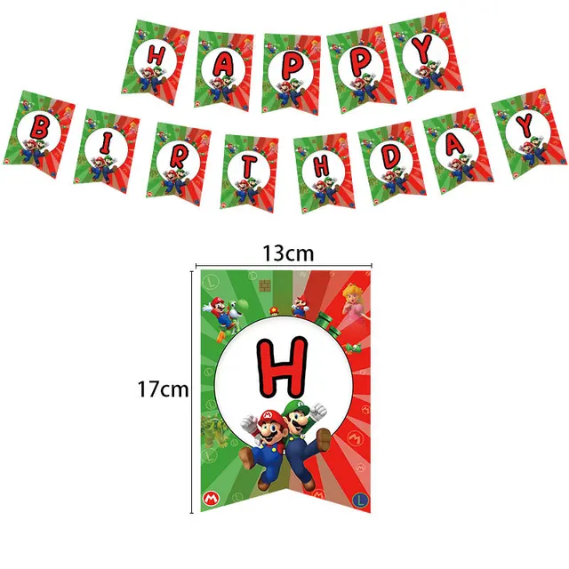 Super Mario Cartoon Theme Kid Birthday Party Supplies Decoration Banner Tableware Baby Shower Decor Disposable Tableware Gift 4