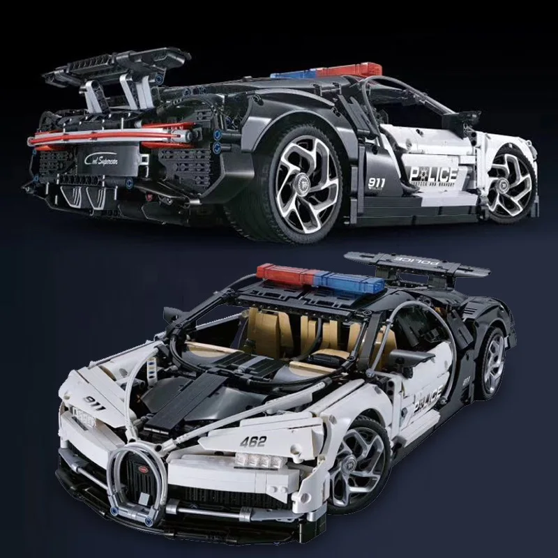 

DECOOL Technic Series Bugatti Chiron Racing Car 3388A 3388B 3388C 3388D Police Car Model Building Blocks Bricks Toys Fit 20086