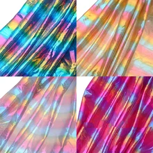 1 м радужные полосатые Позолоченные Блестки Ткань Diy ремесло сценическая одежда игрушка кукла шторы скатерть Свадебная вечеринка украшения поставки