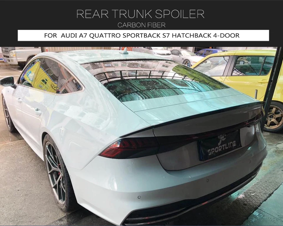 Автомобильный задний спойлер багажника для Audi A7 S7 Sline углеродное волокно задний спойлер для багажника крыло