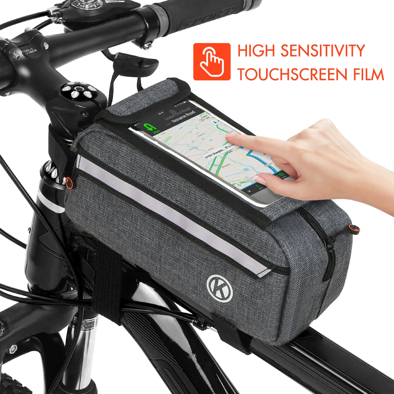 High Visibility Reflective Bike Front Frame Phone Bag Cycling Bicycle Top Tube Pannier with Removable Touchscreen Case | Спорт и