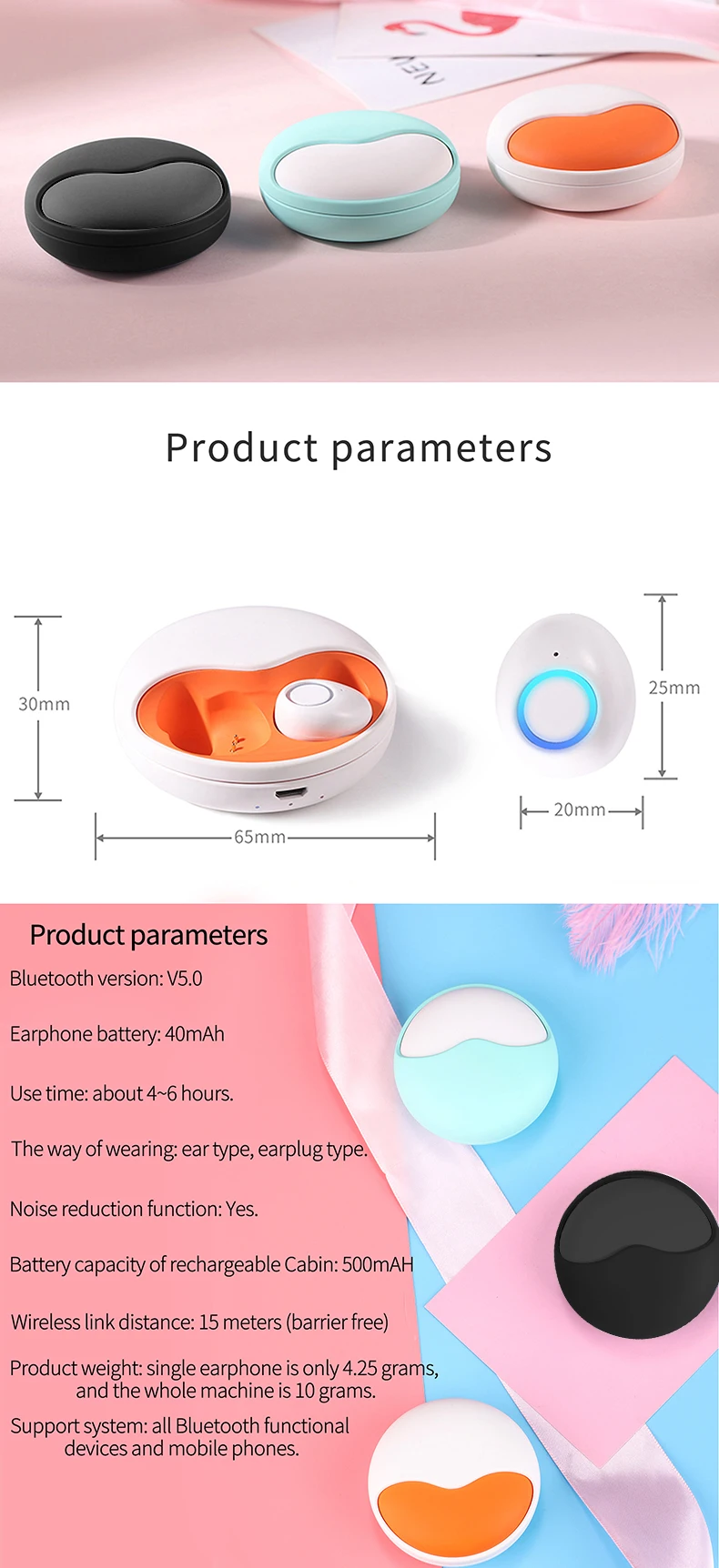 WK K10 TWS 5,0 Bluetooth наушники туры беспроводной 3D стерео Hearphone гарнитуры наушники двойной микрофон с зарядным устройством