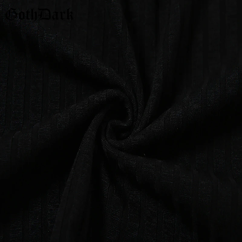 Готический темно-черный Egirl Emo винтажные готические футболки женские Harajuku с длинным рукавом и рюшами эстетические укороченные женские футболки Гранж шик