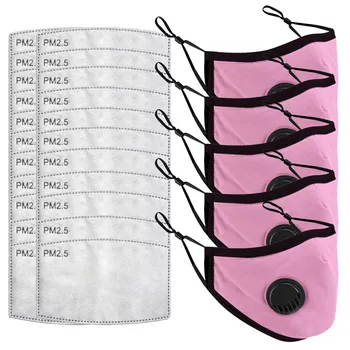 

For Children Mouth Mask Unisex 5pcs Cotton Windproof Dustproof Breathable Protective Cycling Face Mask+20 filters Pad Aug10
