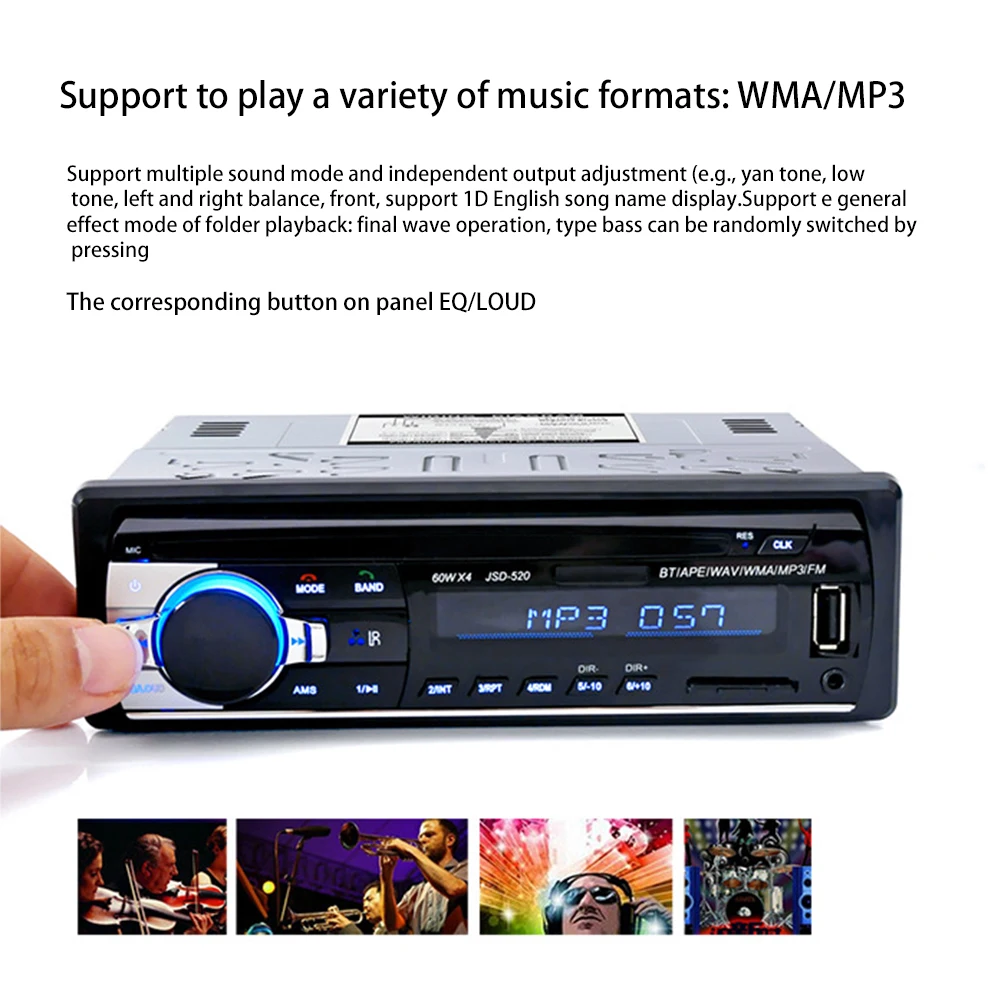 Автомобильная электроника Bluetooth 2,0 Беспроводная Автомобильная стерео радио MP3 медиаплеер u-диск громкий динамик аудио аксессуары