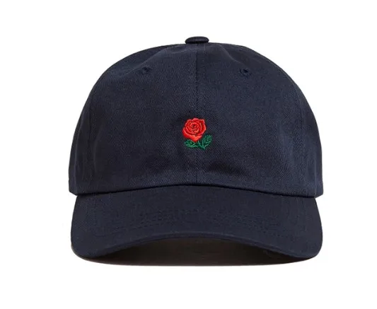 Бейсбольная Кепка с вышивкой из хлопка, модная дизайнерская брендовая Кепка для гольфа с розами, недорогая Мужская кепка в стиле хип-хоп - Цвет: Темно-синий