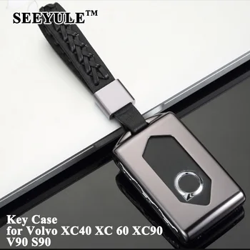 

1pc SEEYULE Luxury Car Key Case Cover Top Grade Aluminum Alloy Key Shell Organizer Storage Bag for Volvo XC40 XC60 XC90 V90 S90