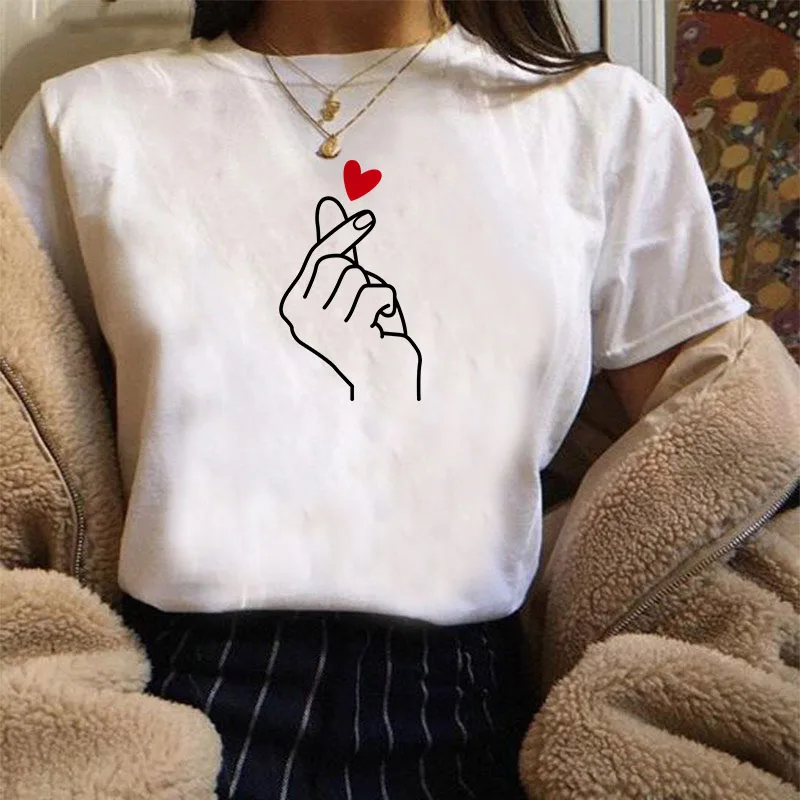 Женская футболка с цифровой печатью BTFCL Love летняя уличная в Корейском стиле