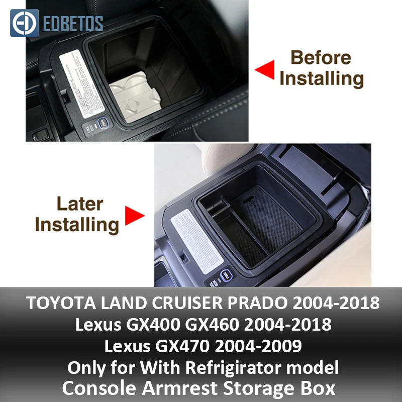 Подлокотник вторичный бардачок для Toyota Land Cruiser Prado FJ 150 2004- Lexus GX400 460 04-/GX470 04-2009 центральная консоль