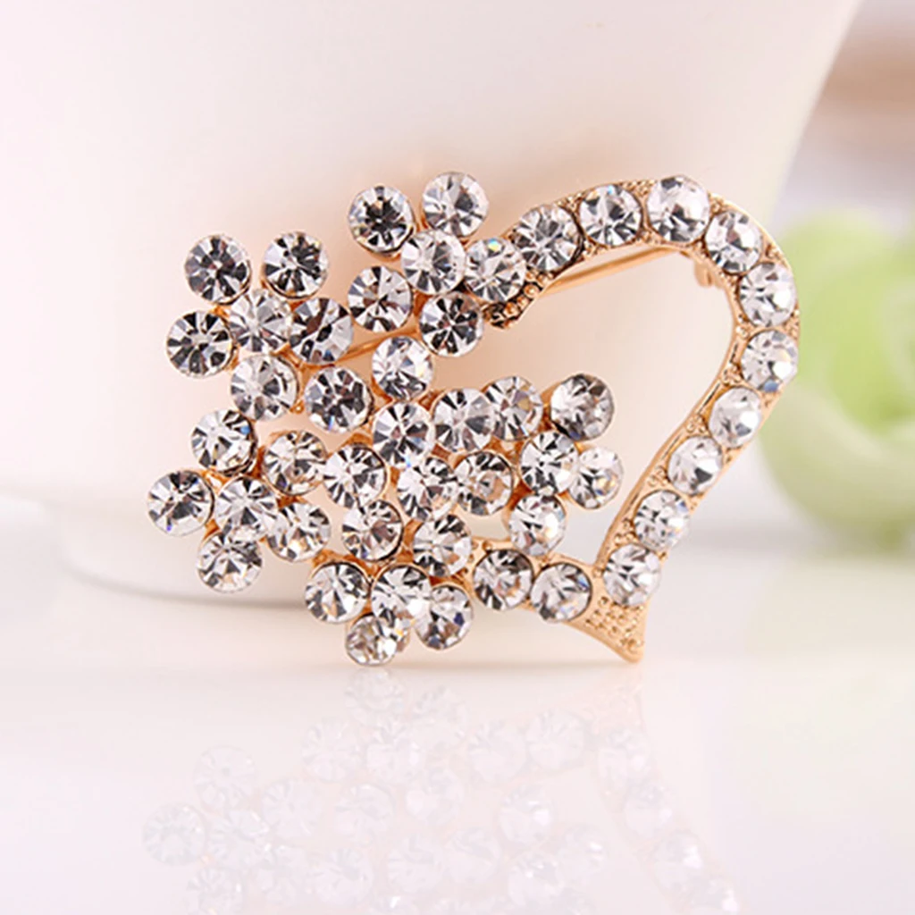 Crystal Heart Shape Brooch Christmas Gifts Gift For Your Daughter, Lover, Girlfriend